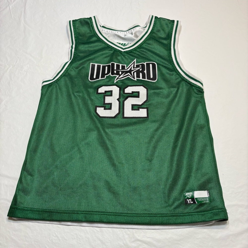 Upward Green White Reversible Basketball Jersey Youth Large